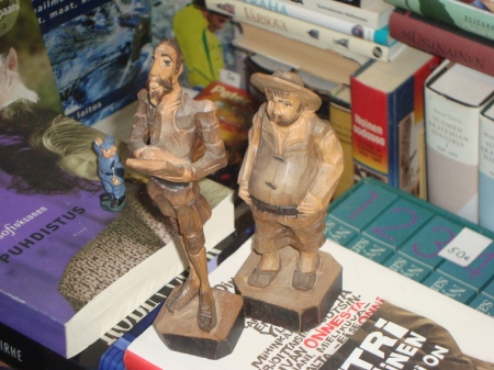 Figuras de madera de Don Quijote y Sancho Panza