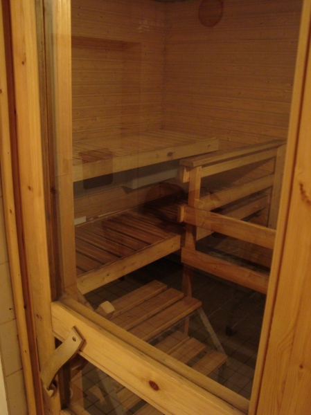 La cabina de la sauna
